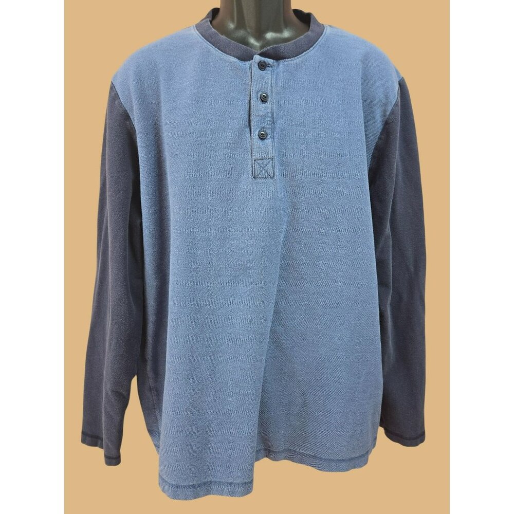 Johnston & Murphy Mens Blue Henley XL